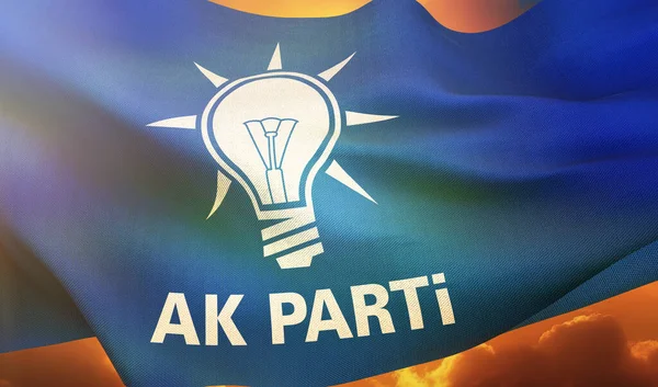 Akparty Bayrağı Akp Logosu Trkiye Cumhuriyeti — Stok fotoğraf