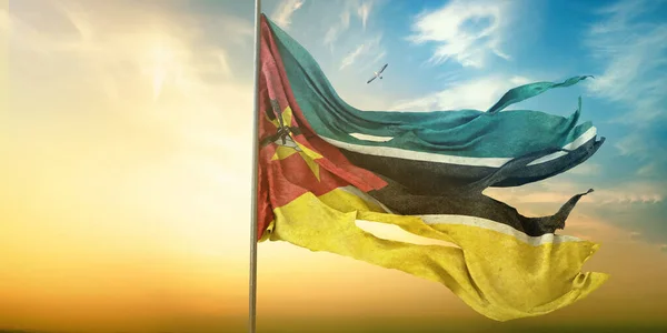 Прапор Мозамбіку Мозамбік Республіка Мозамбік — стокове фото