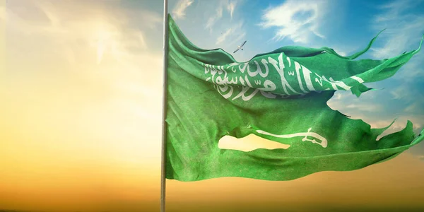 Saúdská Arábie Vlajka Saúdské Arábie Jedná Vizuální Design — Stock fotografie
