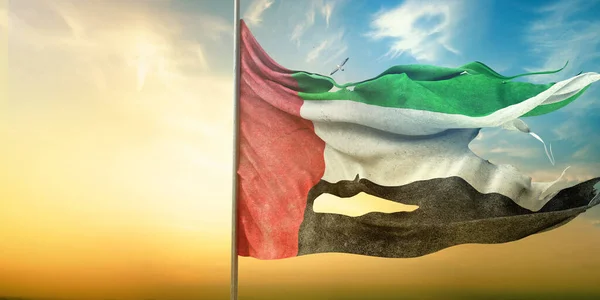 stock image  United Arab Emirates flag - It is a visual design.