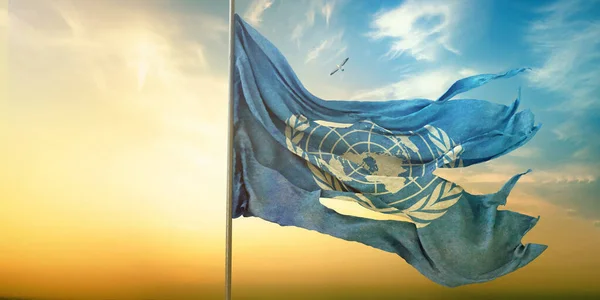 Прапор Організації Єднаних Націй Візуальний Дизайн — стокове фото