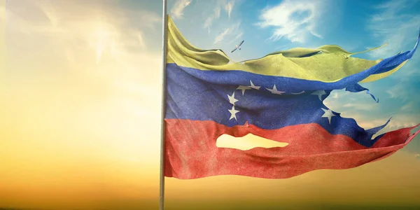 Wenezuela Boliwariańska Flaga Republiki Wenezueli Jest Projekt Wizualny — Zdjęcie stockowe