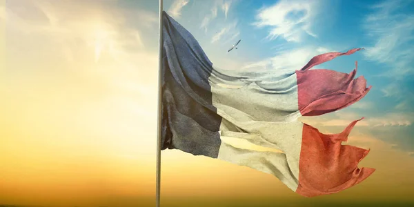 Fransa Fransa Cumhuriyeti Bayrağı Görsel Bir Tasarım — Stok fotoğraf