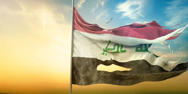 Iraque Bandeira República Iraque Design Visual — Fotografia de Stock