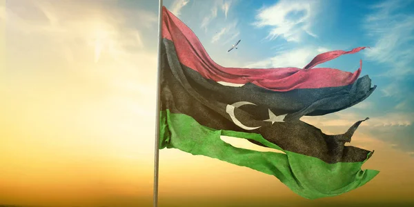 Líbia Bandeira Líbia Estado Líbia Bandeira Design Visual — Fotografia de Stock