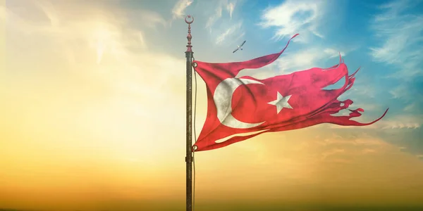 Σημαία Τουρκίας Τουρκική Δημοκρατία Είναι Οπτικός Σχεδιασμός — Φωτογραφία Αρχείου