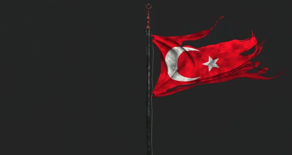 Trkiye Bandeira Turca Bandeira Turca Acenando — Fotografia de Stock