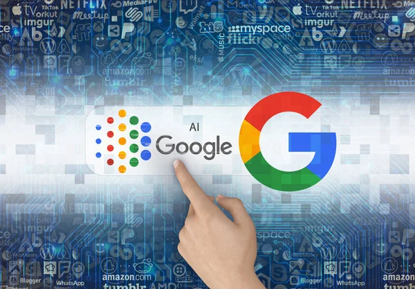 Yapay zeka, Google simgesi - Görsel bir tasarım.