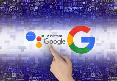 Google asistanı, Google simgesi - Bu bir görsel tasarım.