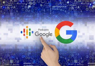 Google podcast 'leri, Google simgesini ara - Bu bir görsel tasarım.