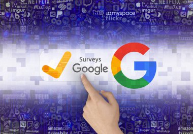  Google anketleri, Google simgesi - Bu bir görsel tasarım.