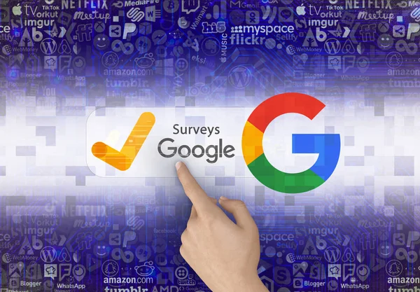Google Опросов Значок Google Визуальный Дизайн — стоковое фото