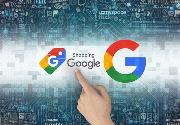 Google Shopping Google Icon Визуальный Дизайн — стоковое фото