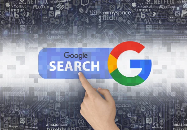 Suche Google Icon Ist Ein Visuelles Design — Stockfoto