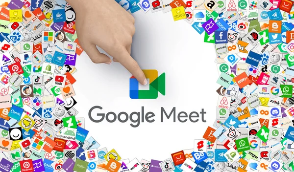 stock image google meet, Social Media - It is a Visual Design.