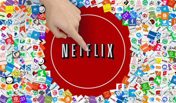 Netflix Social Media Tratta Visual Design — Foto Stock