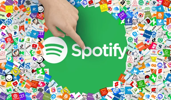 Spotify Redes Sociales Diseño Visual —  Fotos de Stock