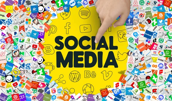 Média Sociální Média Jedná Vizuální Design — Stock fotografie