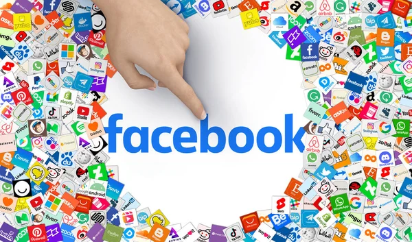 Facebook Mídia Social Design Visual — Fotografia de Stock