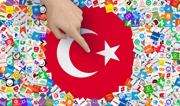Social Media Turkish Foundation Turkiye Turkiye Background Design — стоковое фото