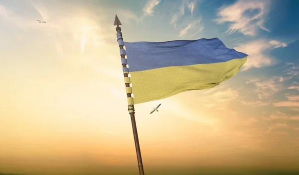 Прапор України Візуальна Робота Дизайну — стокове фото
