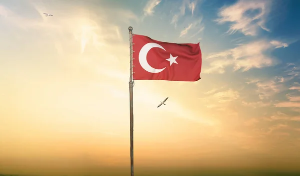 Σημαία Τουρκίας Δημοκρατία Της Τουρκίας — Φωτογραφία Αρχείου