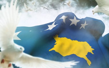 Kosova ve Kosova Cumhuriyeti - Görsel bir tasarım çalışması.