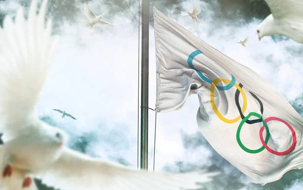 Símbolos Olímpicos Trabalho Design Visual — Fotografia de Stock