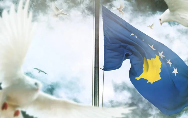 Косово Прапор Республіки Косово Візуальна Робота Дизайну — стокове фото
