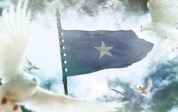 Somalia Flaga Republiki Federalnej Somalii Jest Projekt Graficzny — Zdjęcie stockowe