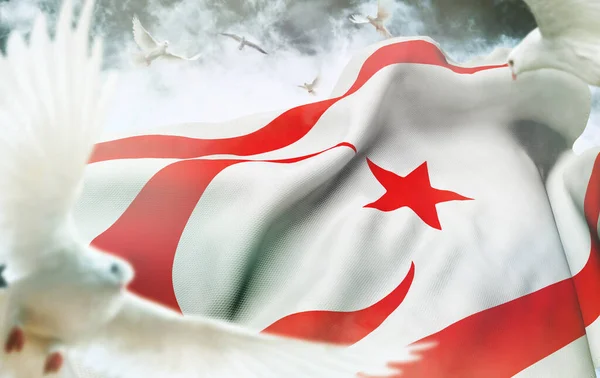 Bandeira República Turca Norte Chipre Trabalho Design Visual — Fotografia de Stock