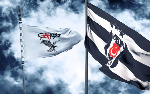 stock image BJK Flag, Besiktas - Besiktas Gymnastics Club