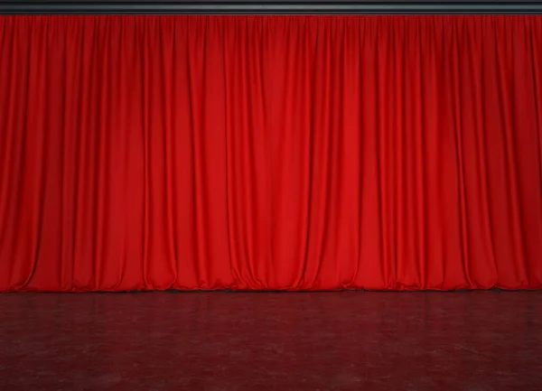 シアターステージ レッドシアターカーテン — ストック写真