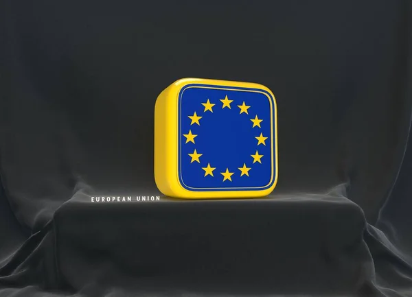 Unia Europejska Flaga Unii Europejskiej Scenie — Zdjęcie stockowe