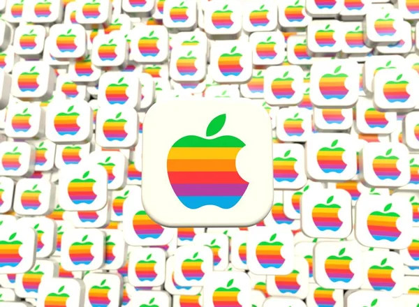 Старе Яблуко Логотип Яблука Візуальний Дизайн Соціальних Медіа — стокове фото