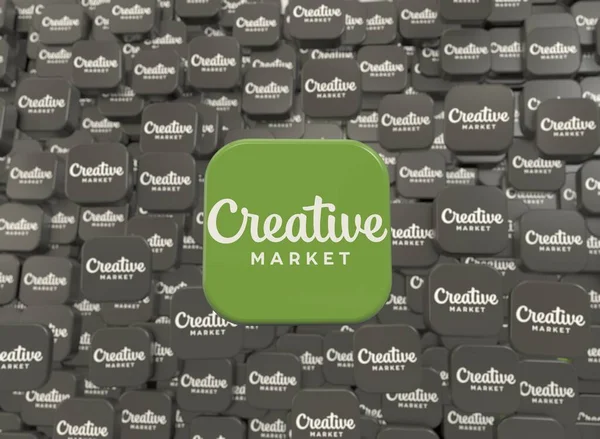 Kreatív Piac Kreatív Piaci Logó Közösségi Média Vizuális Tervezés — Stock Fotó