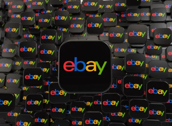 Ebay Ebayロゴ ソーシャルメディアのビジュアルデザイン — ストック写真
