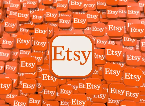 Etsy Логотип Etsy Визуальный Дизайн Социальных Сетей — стоковое фото