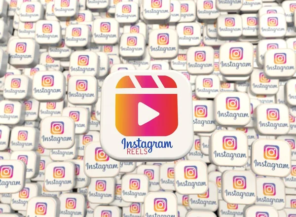 Instagramリール インスタグラムリールロゴ ソーシャルメディアビジュアルデザイン — ストック写真