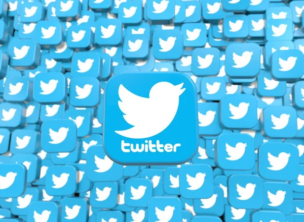 Twitter Logotipo Twitter Mídia Social Visual Design — Fotografia de Stock
