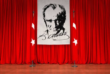 Atatürk, Türk Bayrağı, Türkiye 3D Görsel Bayrak Tasarımı