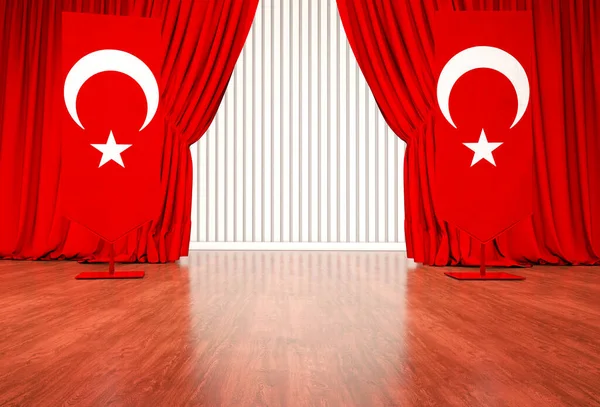 Turkiye Bandiera Turca Turchia Disegno Della Bandiera Visiva — Foto Stock