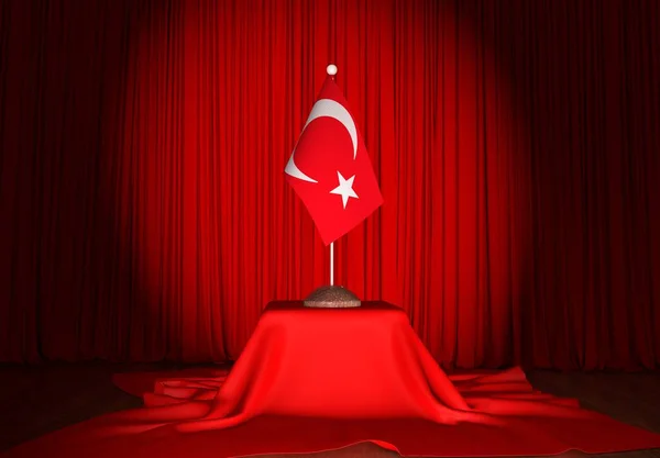 Turkiye Bendera Turki Turki Desain Bendera Visual — Stok Foto