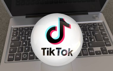 tiktok, tiktok logosu, sosyal medya resmi - sosyal medya görsel tasarımı - istanbul, Türkiye - 10 Temmuz (3D Hazırlama)