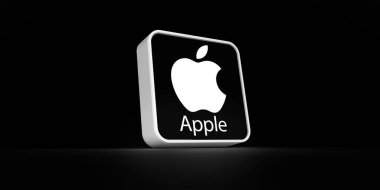 Apple logosu, Sosyal medya görüntüsü - istanbul, Türkiye - 10 Temmuz, (3D Hazırlama)