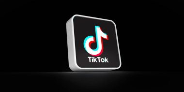 tiktok, tiktok logosu, sosyal medya resmi - sosyal medya görsel tasarımı - istanbul, Türkiye - 10 Temmuz (3D Hazırlama)