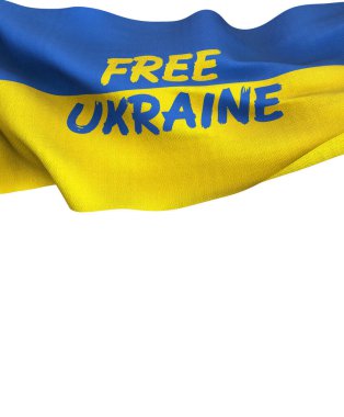 Ukrayna eyalet bayrağı - Sarı ve mavi ulusal bayrak. bir görsel tasarım çalışması - istanbul, Türkiye - 30 Ağustos (3D Hazırlama)