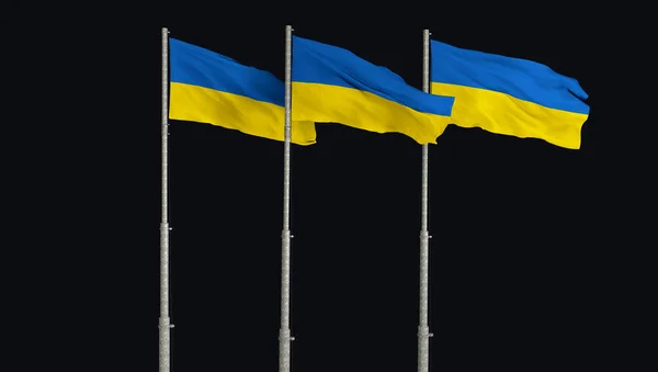 Ukrayna Eyalet Bayrağı Sarı Mavi Ulusal Bayrak Bir Görsel Tasarım — Stok fotoğraf