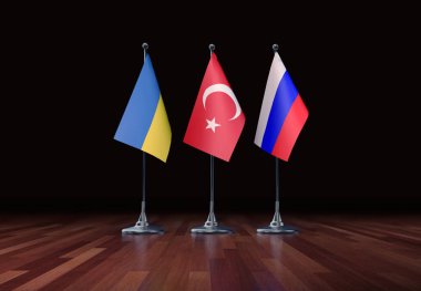 Ukrayna bayrağı, hindi ve Rusya - Sarı ve mavi ulusal bayrak. bir görsel tasarım çalışması