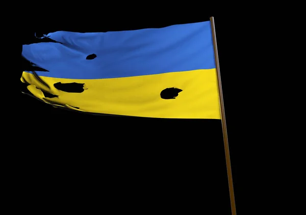 ウクライナの国旗 黄色と青の国旗 ビジュアルデザインワーク イスタンブール トルコ 8月30日 3Dレンダリング — ストック写真